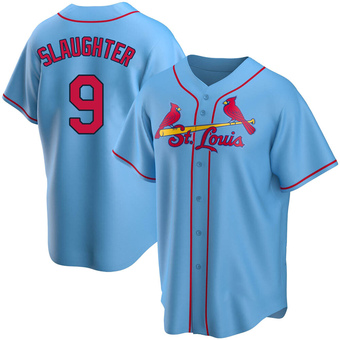 Men's Enos Slaughter St. Louis Light Blue Replica Alternate Baseball Jersey (Unsigned No Brands/Logos)