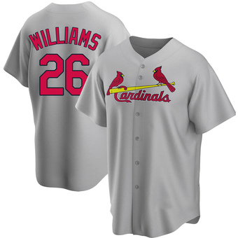 Men's Justin Williams St. Louis Gray Replica Road Baseball Jersey (Unsigned No Brands/Logos)