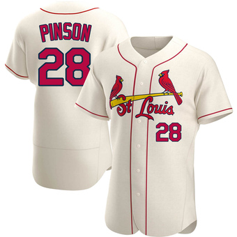 Men's Vada Pinson St. Louis Cream Authentic Alternate Baseball Jersey (Unsigned No Brands/Logos)