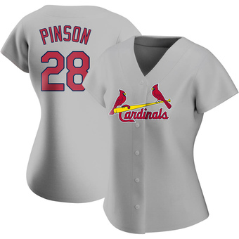 Women's Vada Pinson St. Louis Gray Replica Road Baseball Jersey (Unsigned No Brands/Logos)