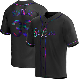 Youth Miles Mikolas St. Louis Black Holographic Replica Alternate Baseball Jersey (Unsigned No Brands/Logos)