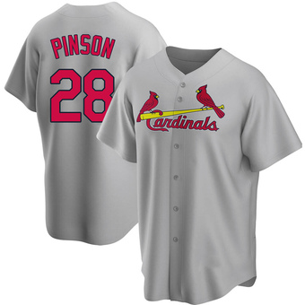 Youth Vada Pinson St. Louis Gray Replica Road Baseball Jersey (Unsigned No Brands/Logos)