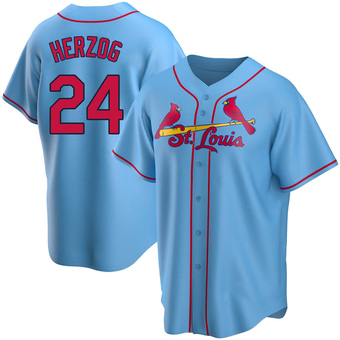 Youth Whitey Herzog St. Louis Light Blue Replica Alternate Baseball Jersey (Unsigned No Brands/Logos)