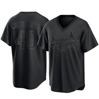 Youth Willson Contreras St. Louis Black Replica Pitch Fashion Baseball Jersey (Unsigned No Brands/Logos)